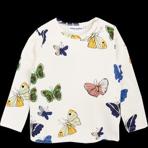 NWT Mini Rodini Butterflies L/S tee